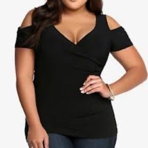 Torrid size 2 black cold shoulder top
